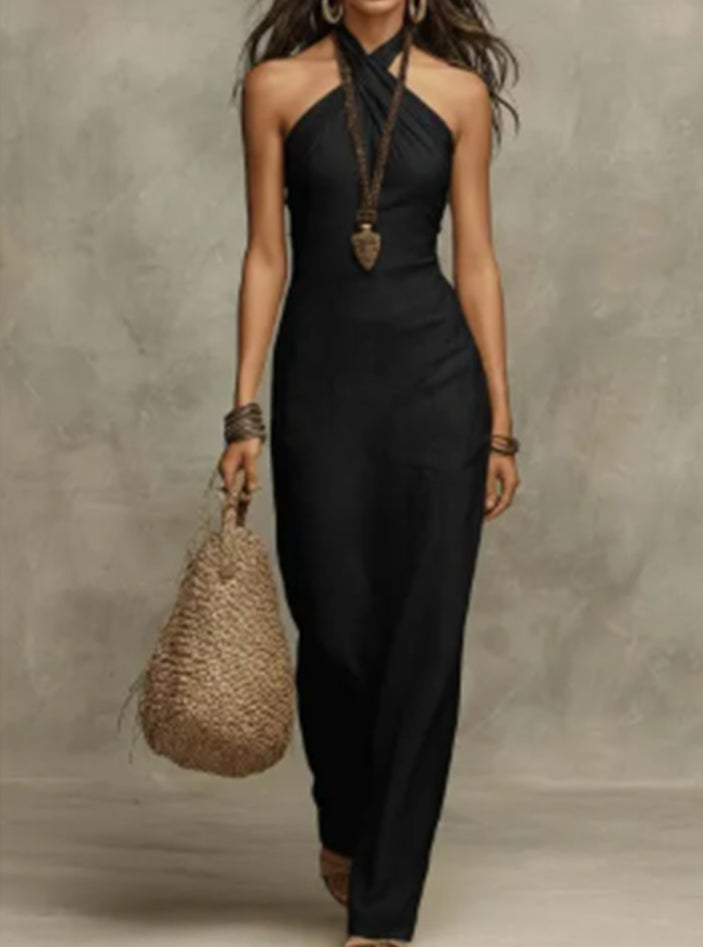 Women's Plus Size Jumpsuit – Casual Solid Color Relaxed Fit