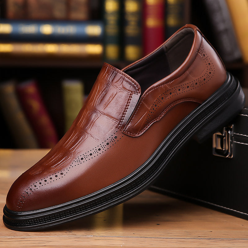 Men's British-Style Pointed Toe Leather Dress Shoes