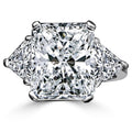 10CT Diamond Veneer Cubic Zirconia Three Stone 14K Gold Ring. 635R71337K-10CT