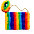 Fuax Fur Clutch Bag with Fur Wristlet