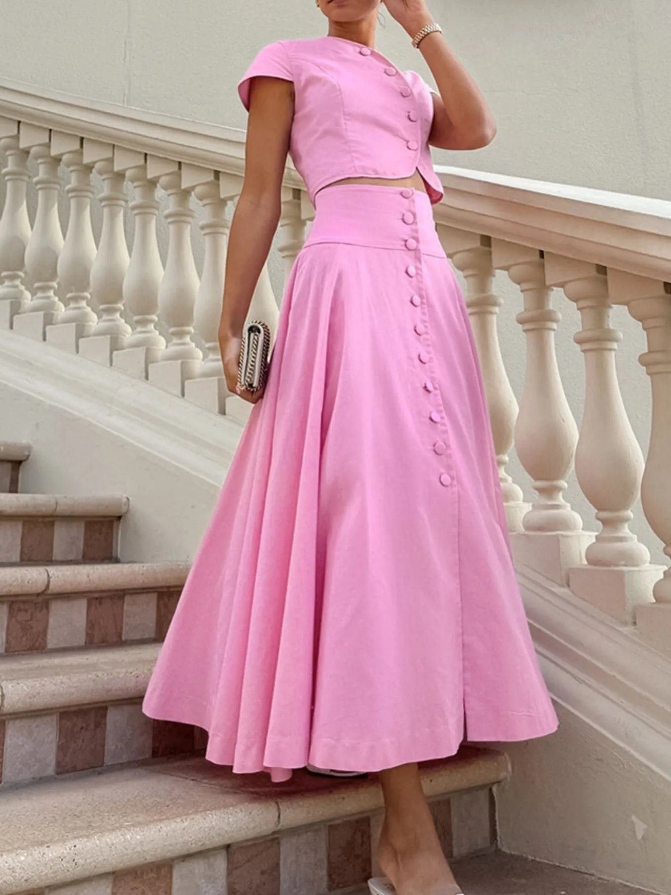 Short Sleeve Top and Skirt set