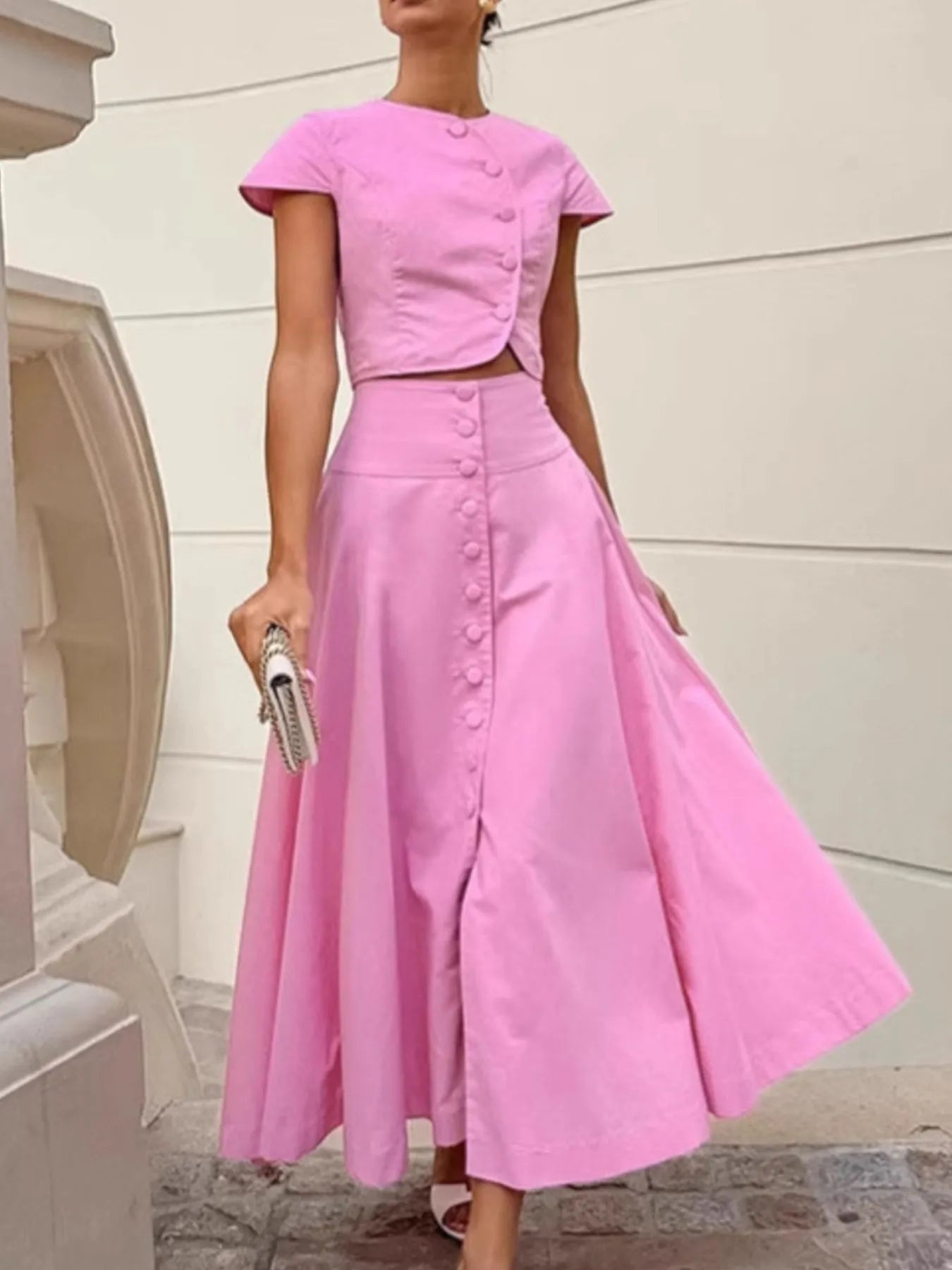 Short Sleeve Top and Skirt set