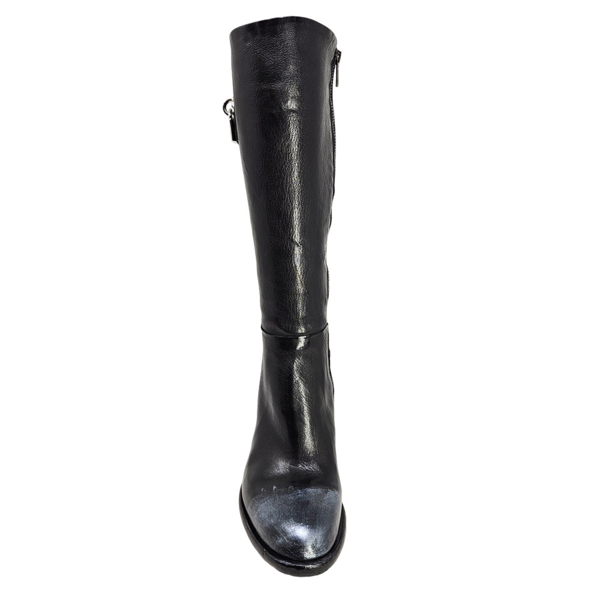 Black Tall Hand Rubbed Lock Boot