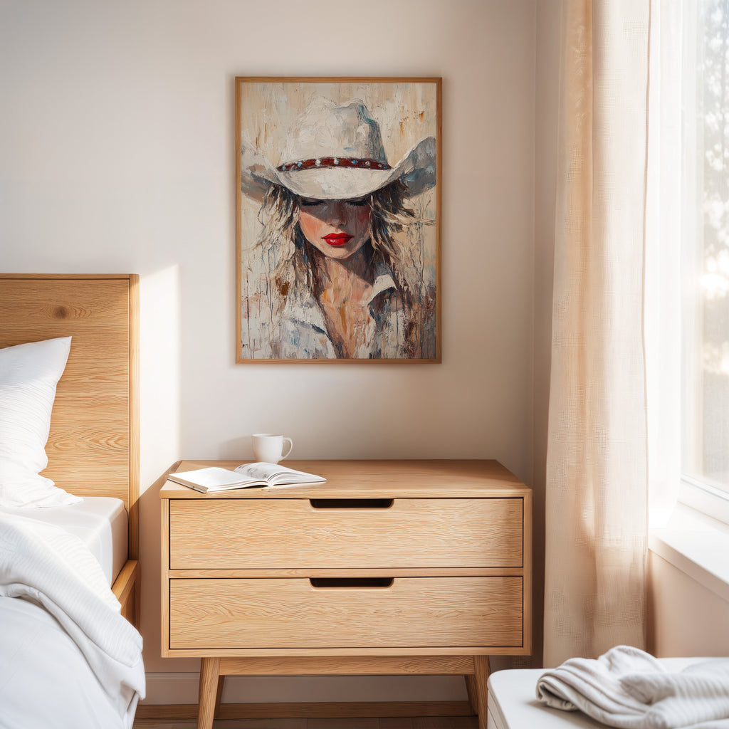 Cowgirl Grace in White Hat