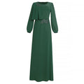 Retro Hepburn Women's Long Sleeve Swing Casual Dress