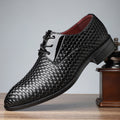 Men's Stylish Formal Pointed-Toe Lace-Up Leather Dress Shoes