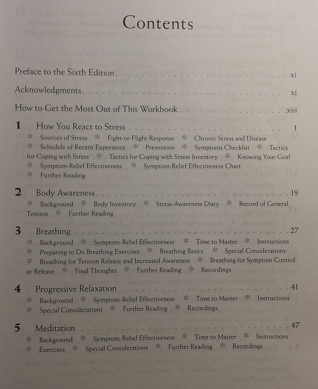 The Relaxation and Stress Reduction Workbook (A New Harbinge