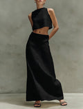 Summer Stylish Slimming Sleeveless Maxi Dress Elegant Two-Piece Set (see size chart under more details)