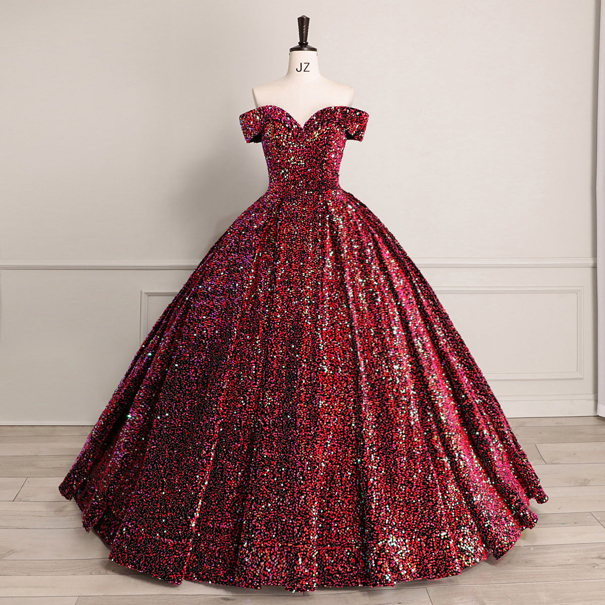 Bridal Wedding Dress Women's Sequined Ball Show Dress See SIZE chart for more details