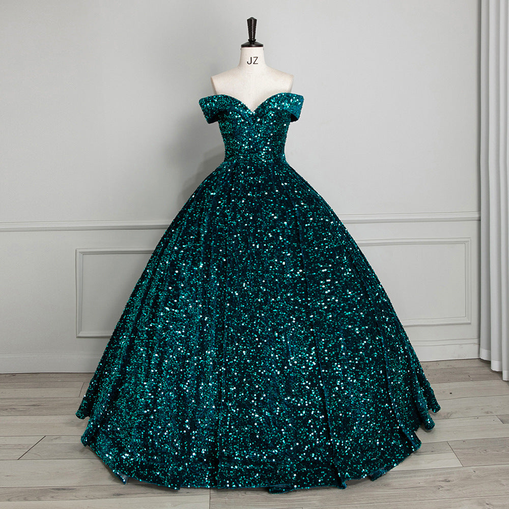 Bridal Wedding Dress Women's Sequined Ball Show Dress See SIZE chart for more details