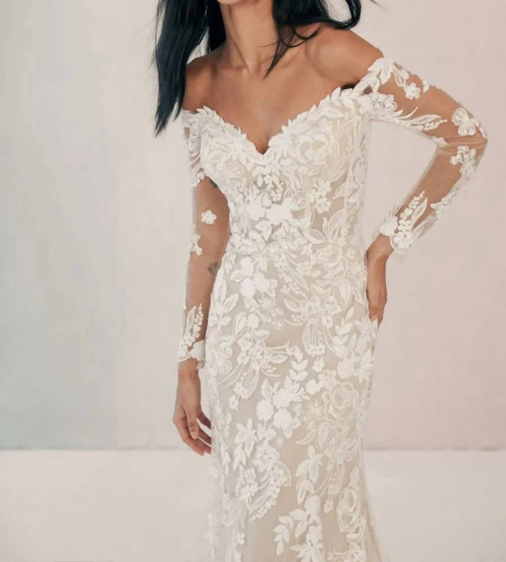 Floral Lace Appliques Romantic Bridal Dress