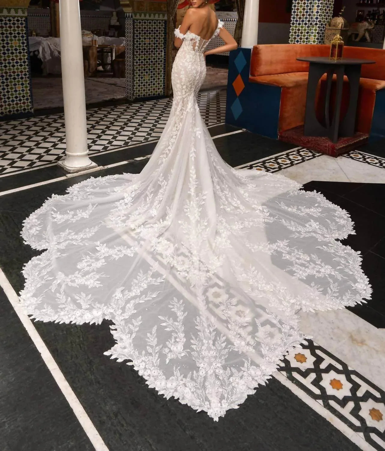 Ada Train Wedding Dress