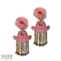 Cowboy hat rhinestone earring - LC