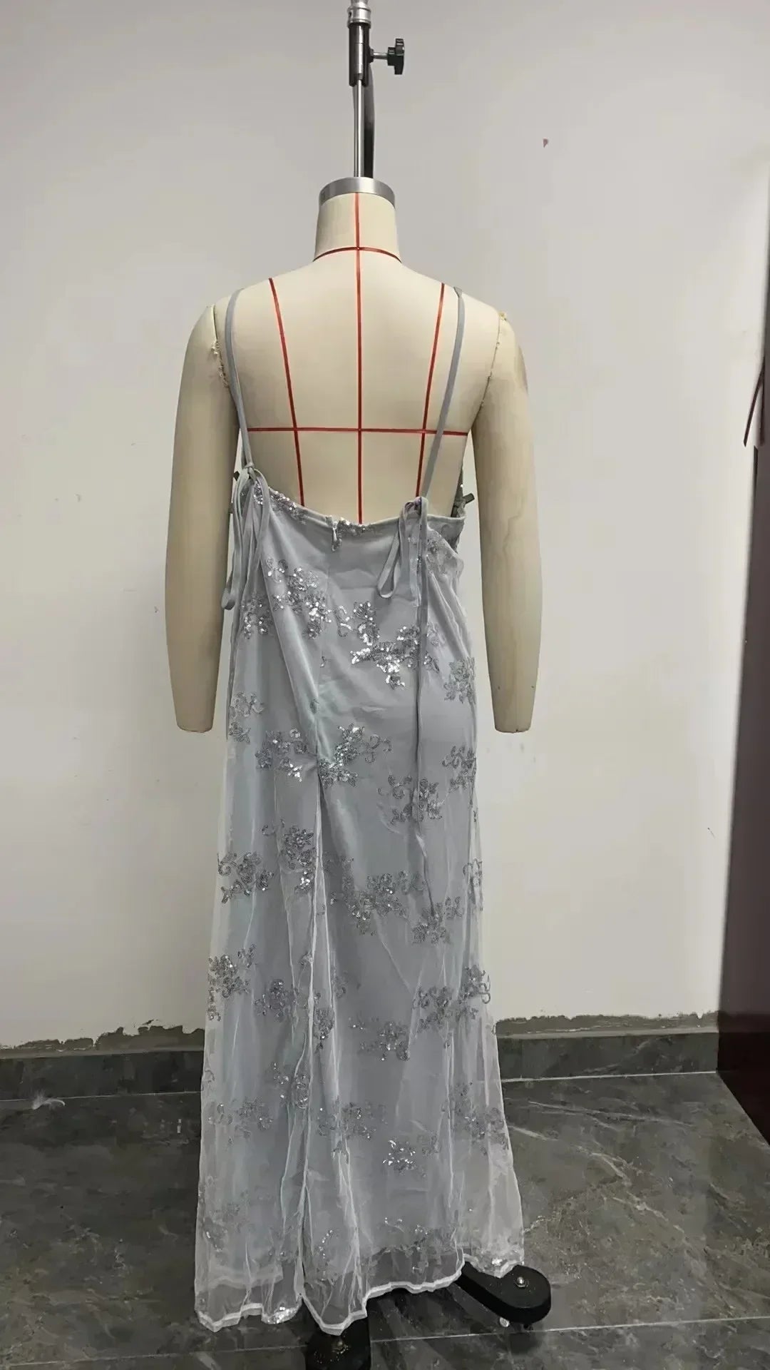 Women Dresses Sleeveless V Neck Pullover Sequins Party Dress Vestidos Formal Floor Length Sexy Wrap Breast Backless Slim