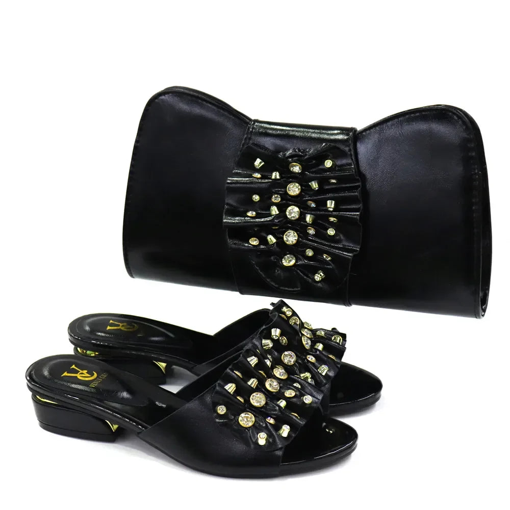 Latest Fashion African Shoes and Bags Set GH564