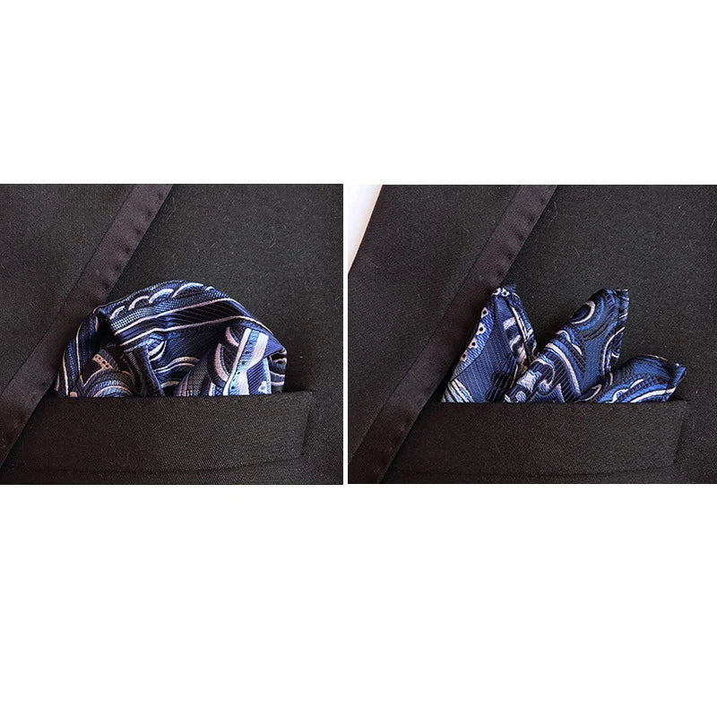 41 Colors 25 x 25 cm (9.8 x 9.8 in) Men's Pocket Square Handkerchief - Paisley, Dot & Stripe Wedding Hanky