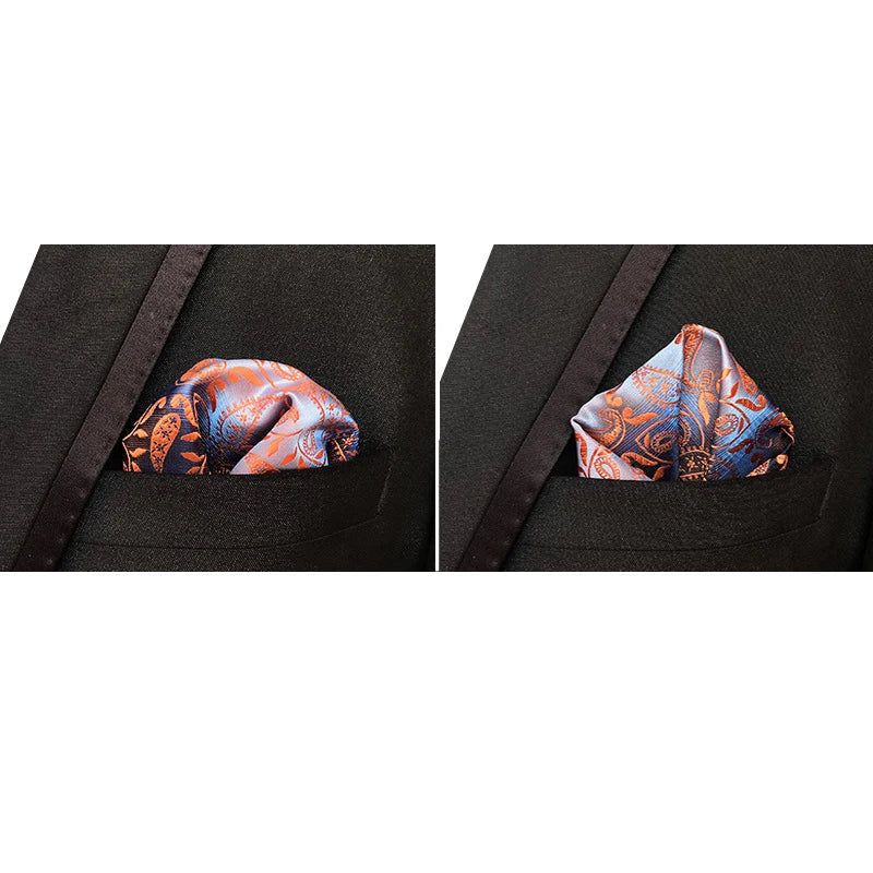 41 Colors 25 x 25 cm (9.8 x 9.8 in) Men's Pocket Square Handkerchief - Paisley, Dot & Stripe Wedding Hanky