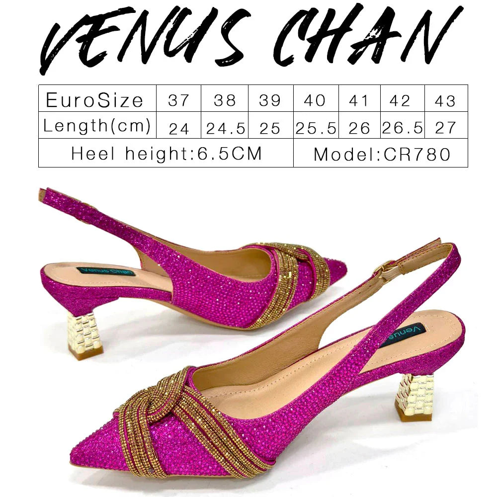 Women's Shoes and Bag Set with Rhinestone ED129