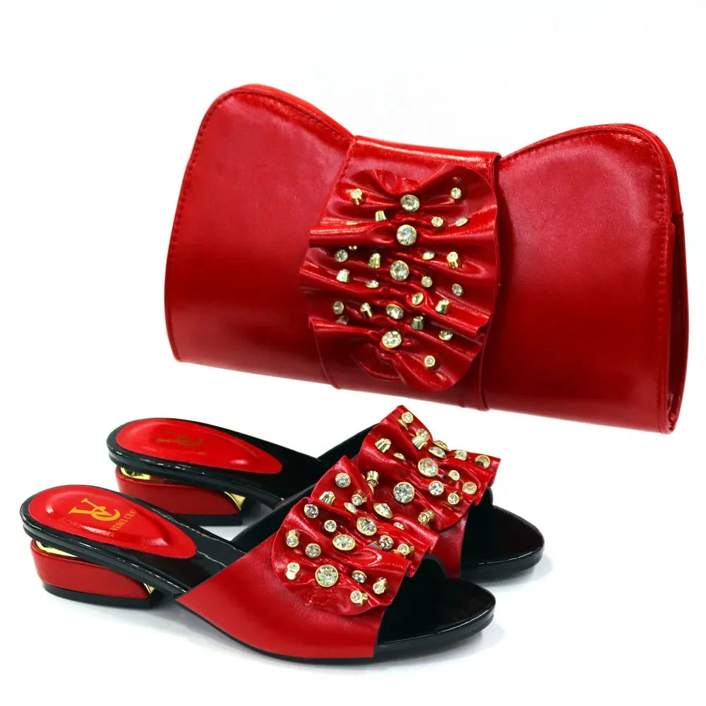 Latest Fashion African Shoes and Bags Set GH564
