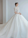 Luxury White Wedding Dress With Beads