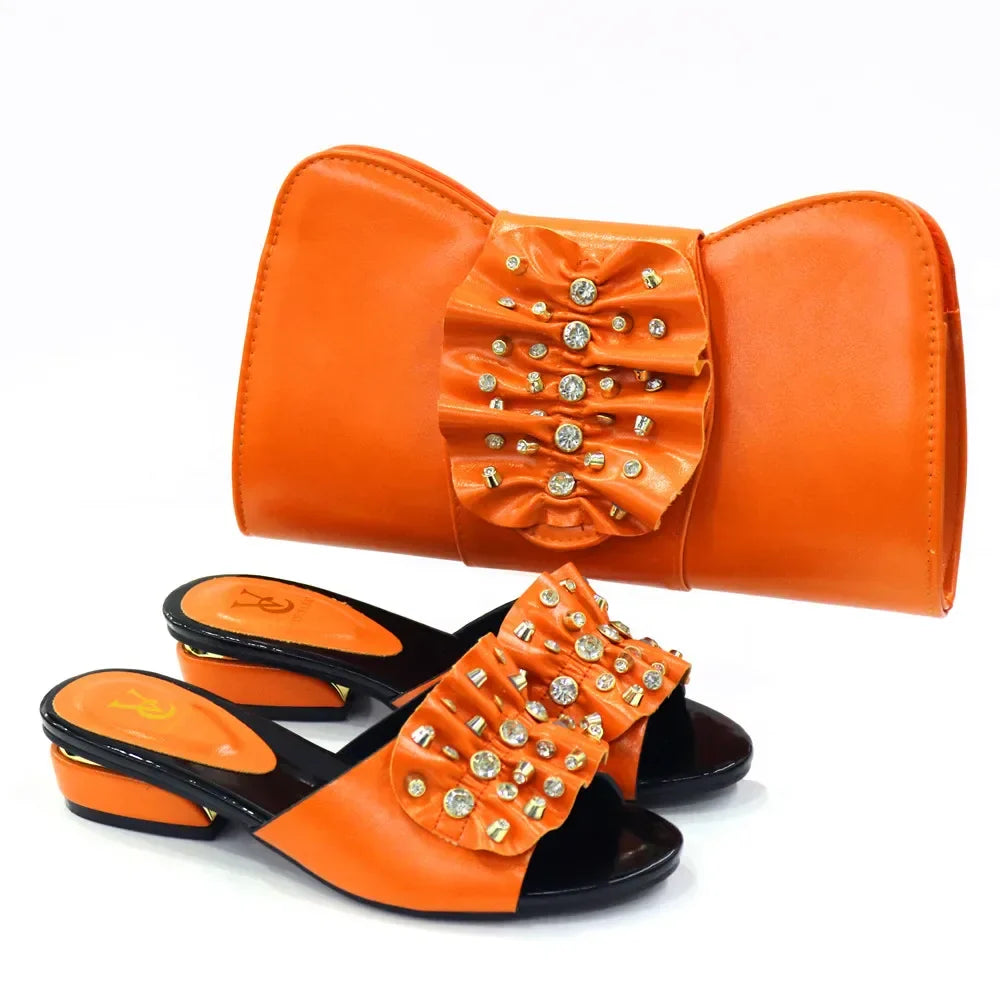 Latest Fashion African Shoes and Bags Set GH564