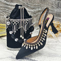 Latest Women Heels Shoes and Bags Set - QWE67
