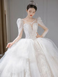 Ruffle White French Elegant Wedding Dress ED6401