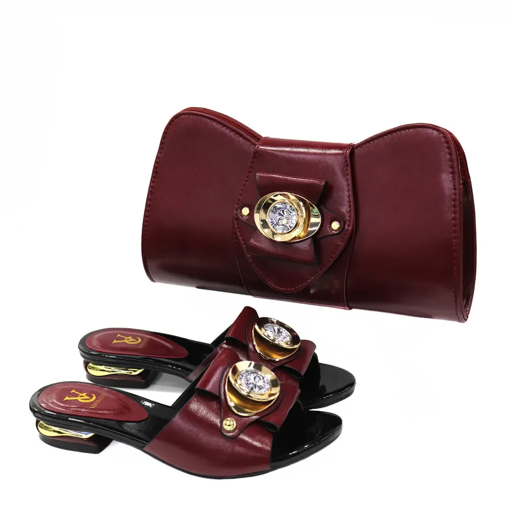 Latest Fashion African Shoes and Bags Set GH564