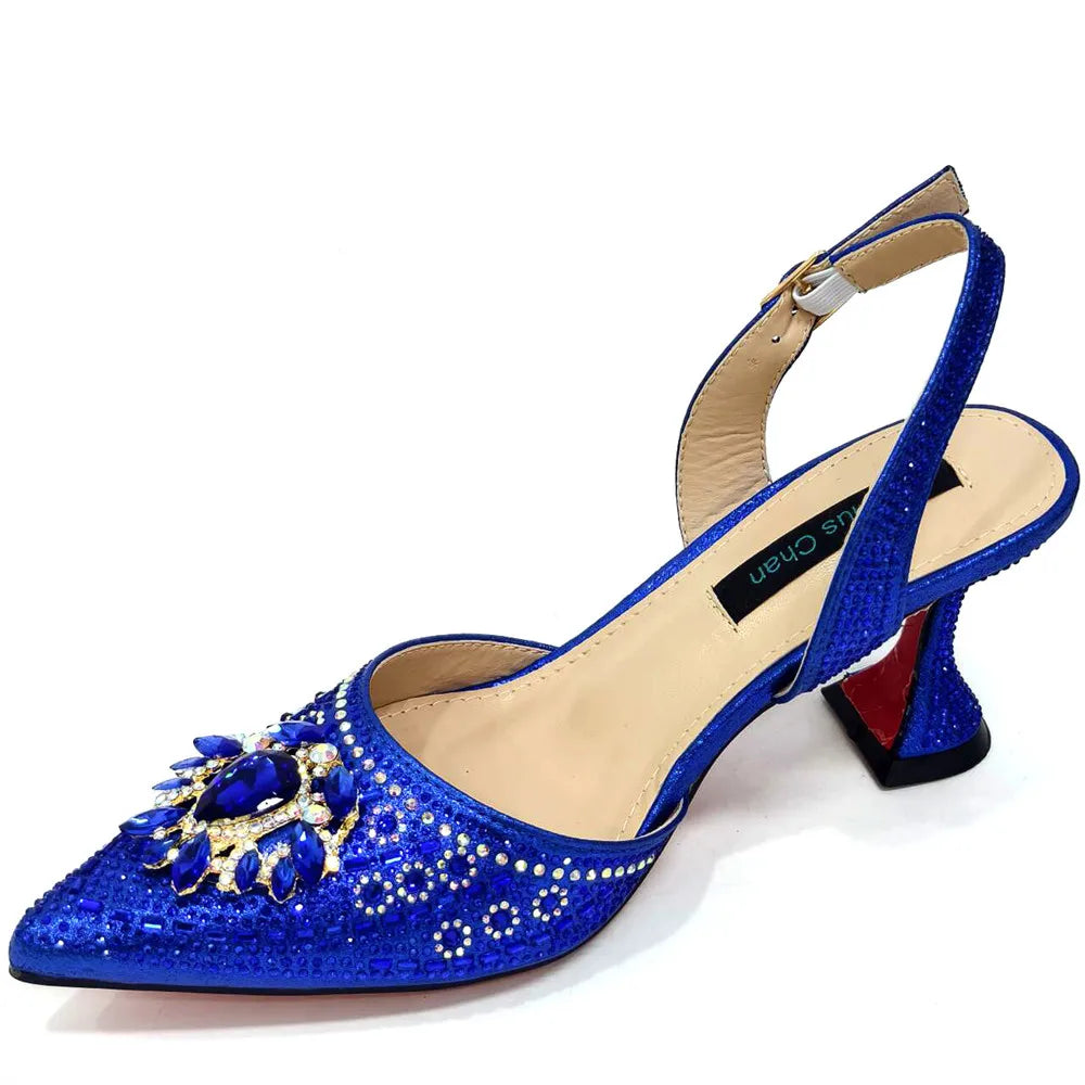 Women Shoes and Bag Set With Rhinestone Handbag GHTR54