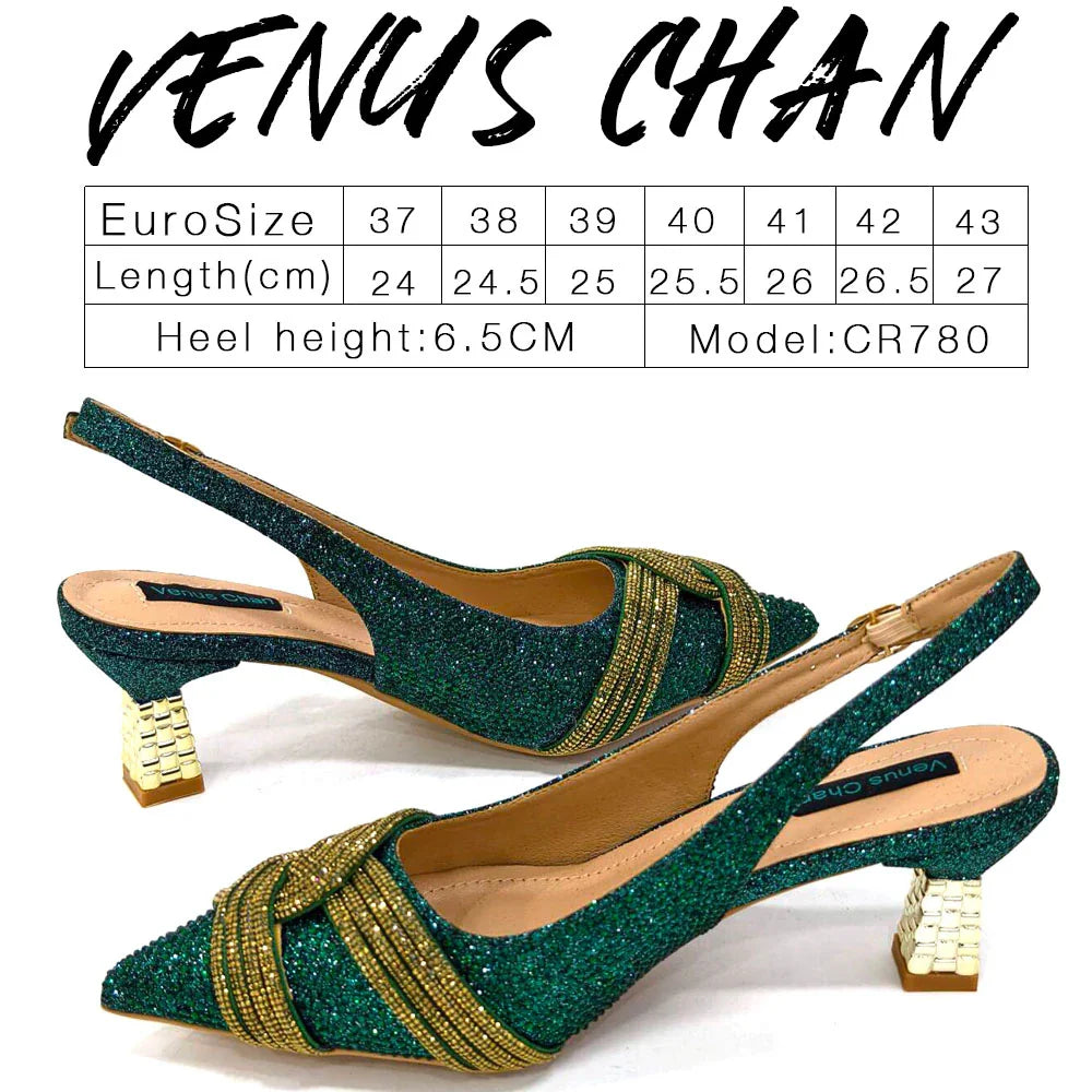 Women's Shoes and Bag Set with Rhinestone ED129