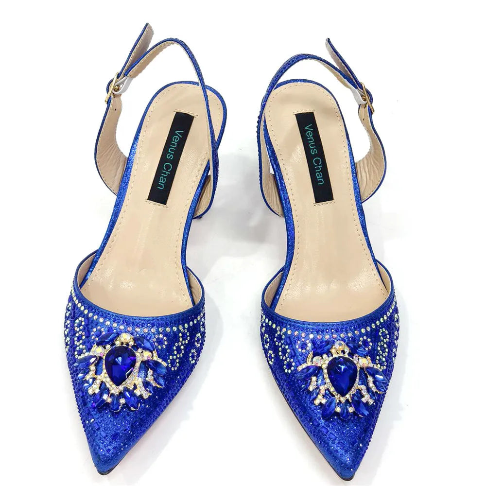 Women Shoes and Bag Set With Rhinestone Handbag GHTR54