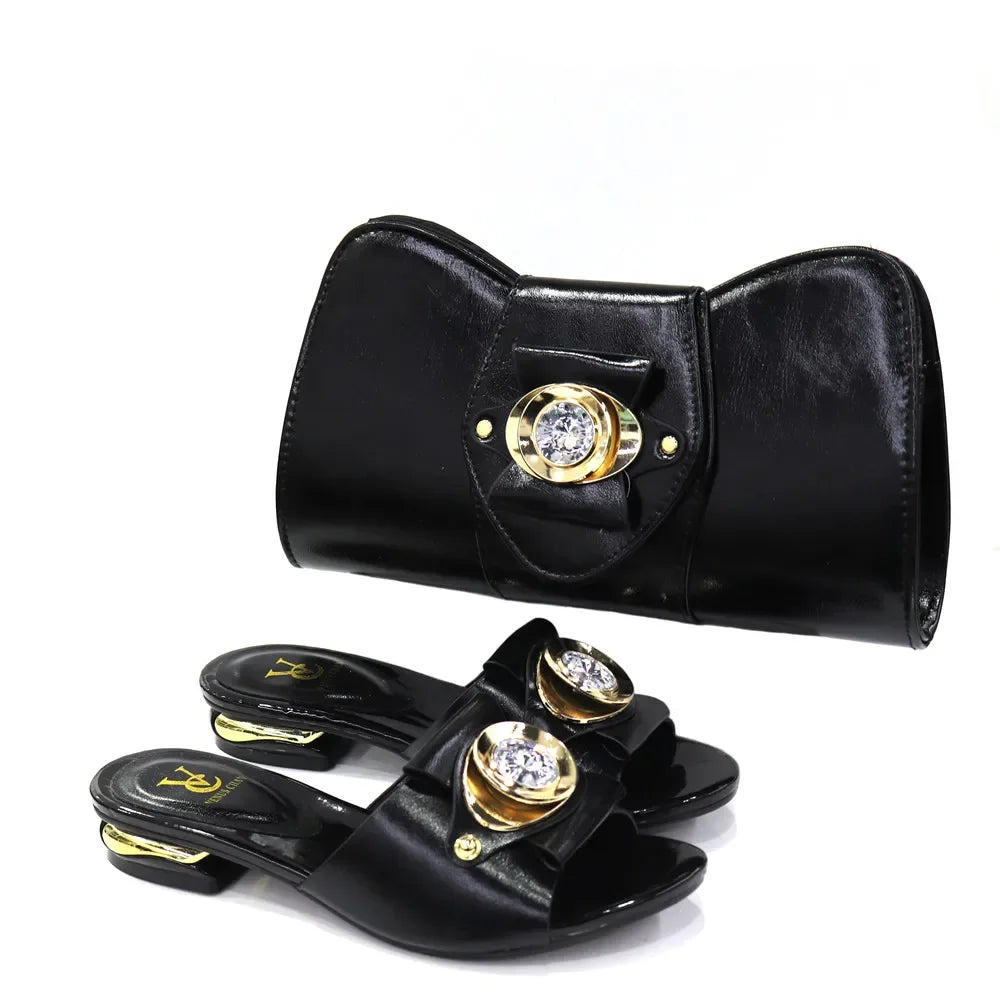 Latest Fashion African Shoes and Bags Set GH564