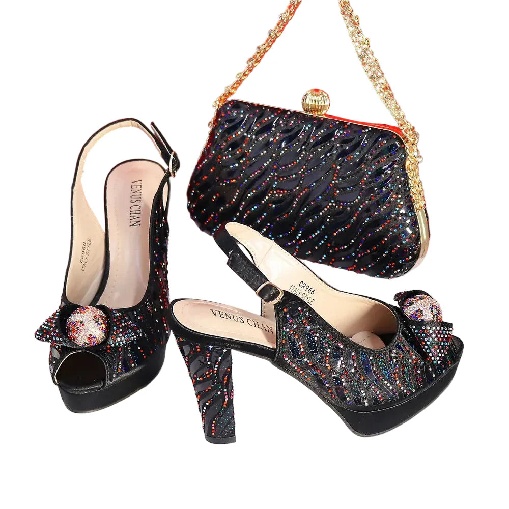 New Fashion Ladies Shoes Matching Bag Set HTRE45