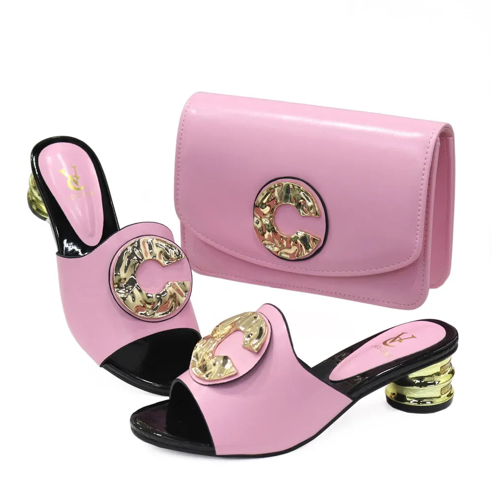 Latest Fashion African Shoes and Bags Set GH564
