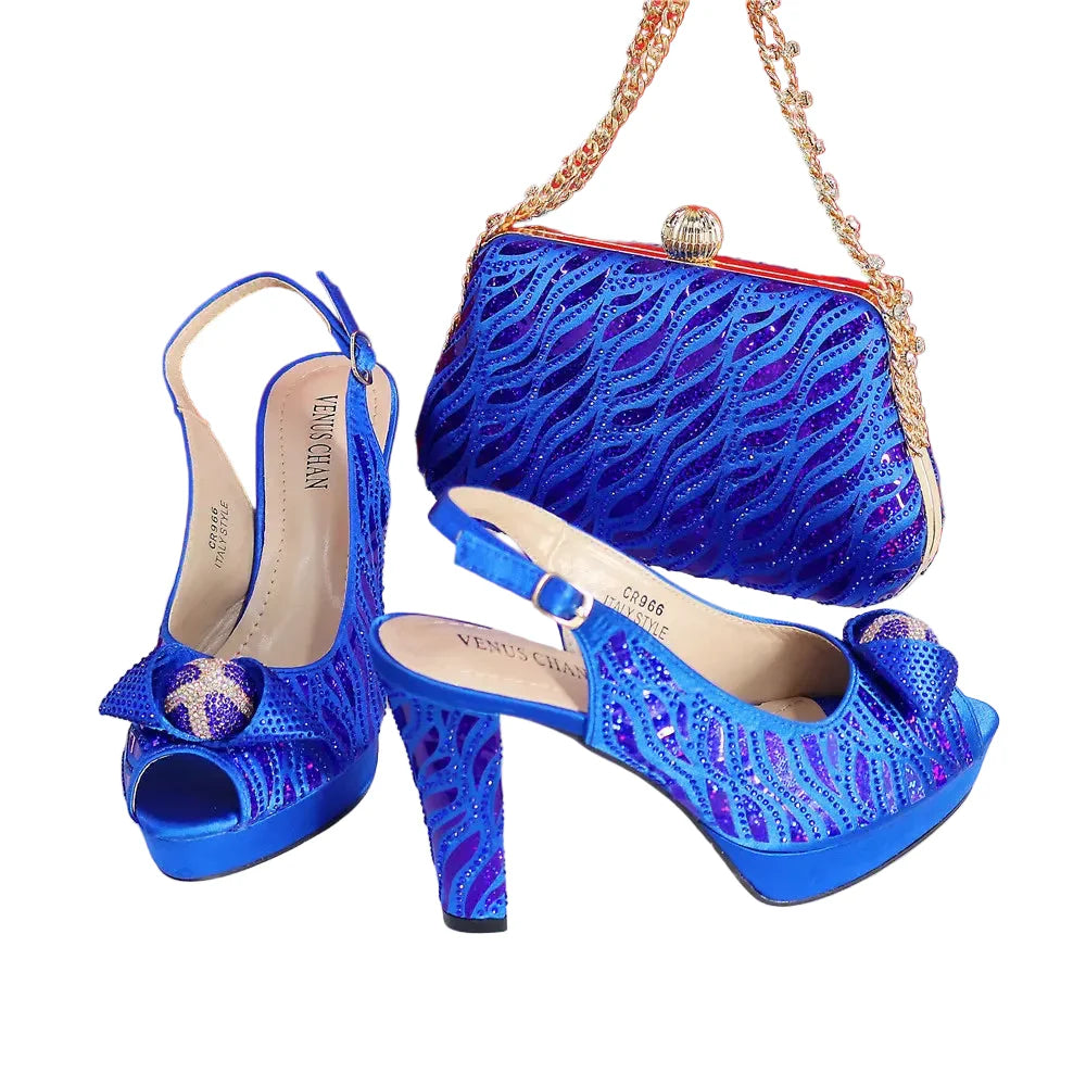 New Fashion Ladies Shoes Matching Bag Set HTRE45