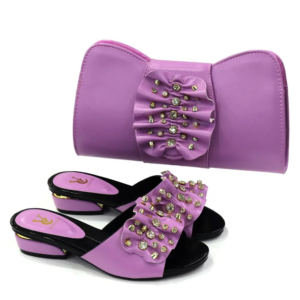 Latest Fashion African Shoes and Bags Set GH564