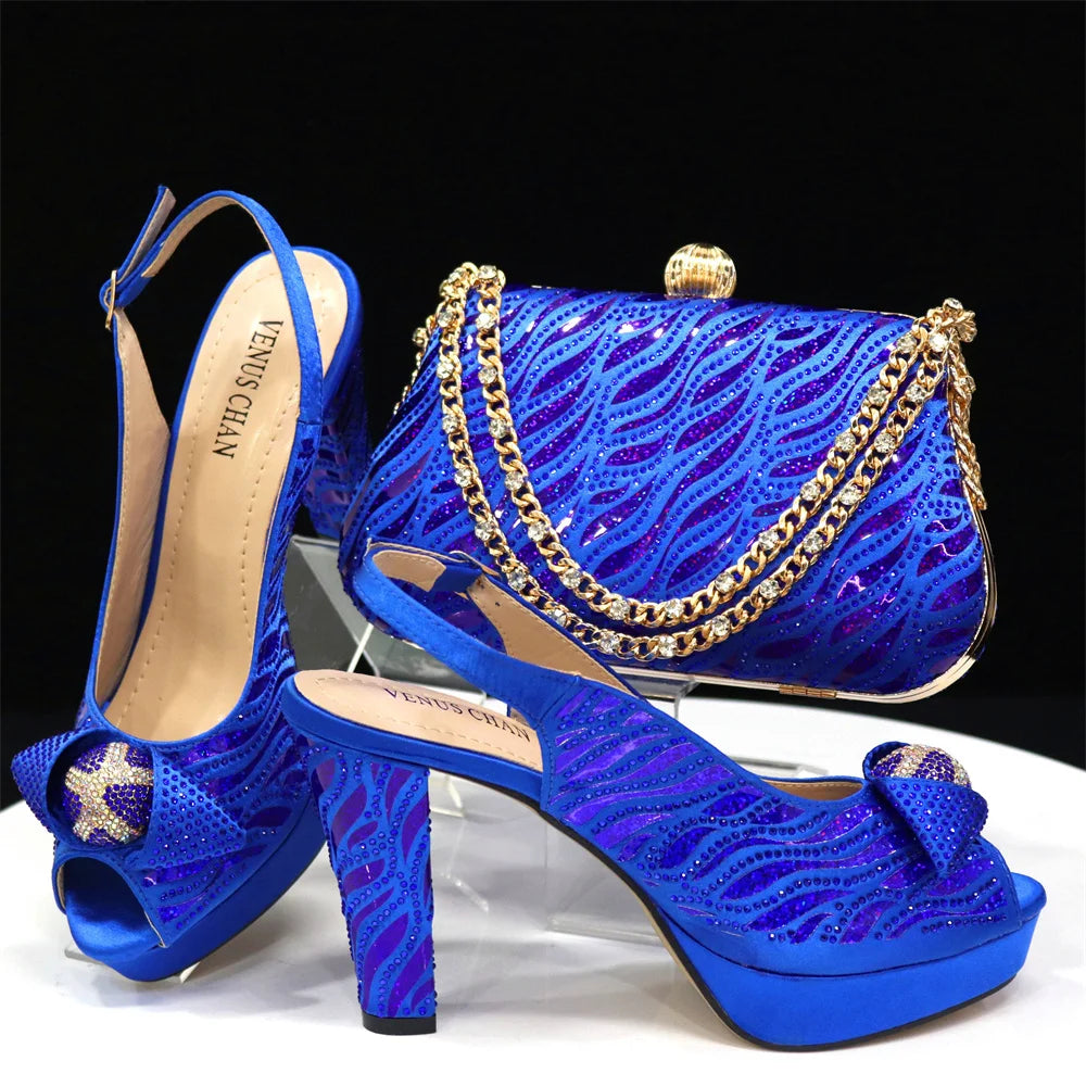 Italian Shoes And Bag Sets For Evening Party With Stones HJK1-60