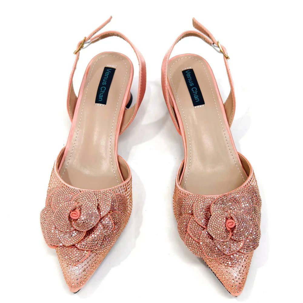 Elegant Lady Shoes And Bag Set with Rhinestone NBT543