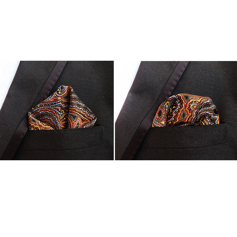 41 Colors 25 x 25 cm (9.8 x 9.8 in) Men's Pocket Square Handkerchief - Paisley, Dot & Stripe Wedding Hanky