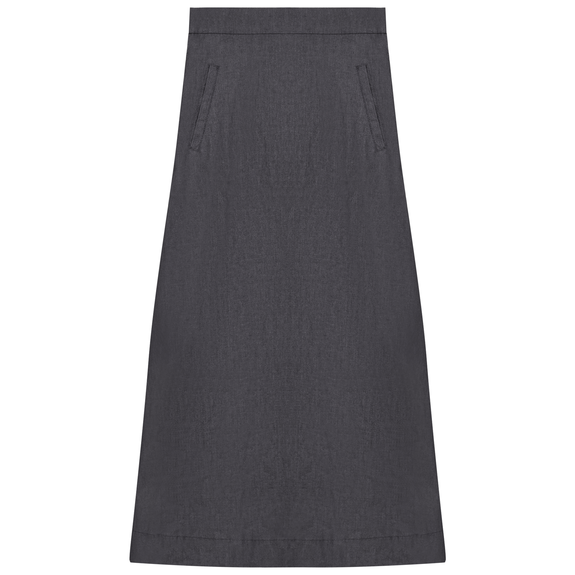 Long Denim Skirt With Pockets