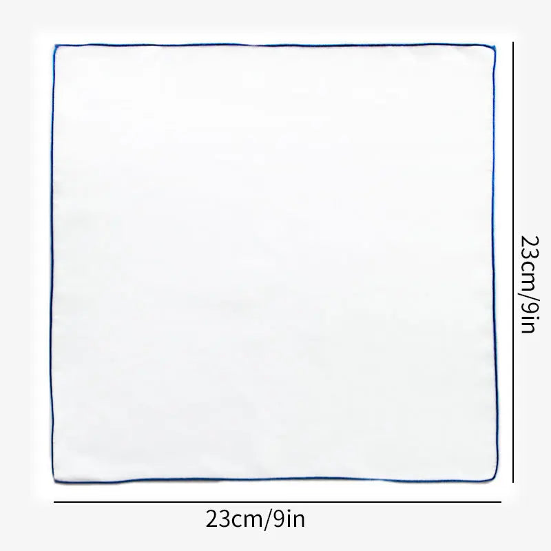 2-Pack Men's Cotton Linen Handkerchiefs White Pocket Squares 9 x 9 in (23 x 23 cm)