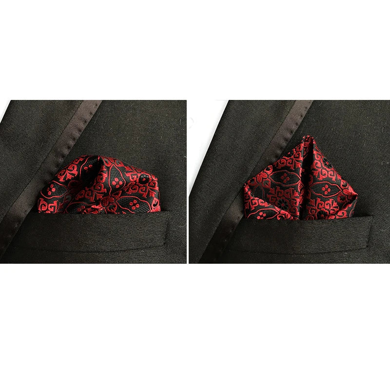 41 Colors 25 x 25 cm (9.8 x 9.8 in) Men's Pocket Square Handkerchief - Paisley, Dot & Stripe Wedding Hanky