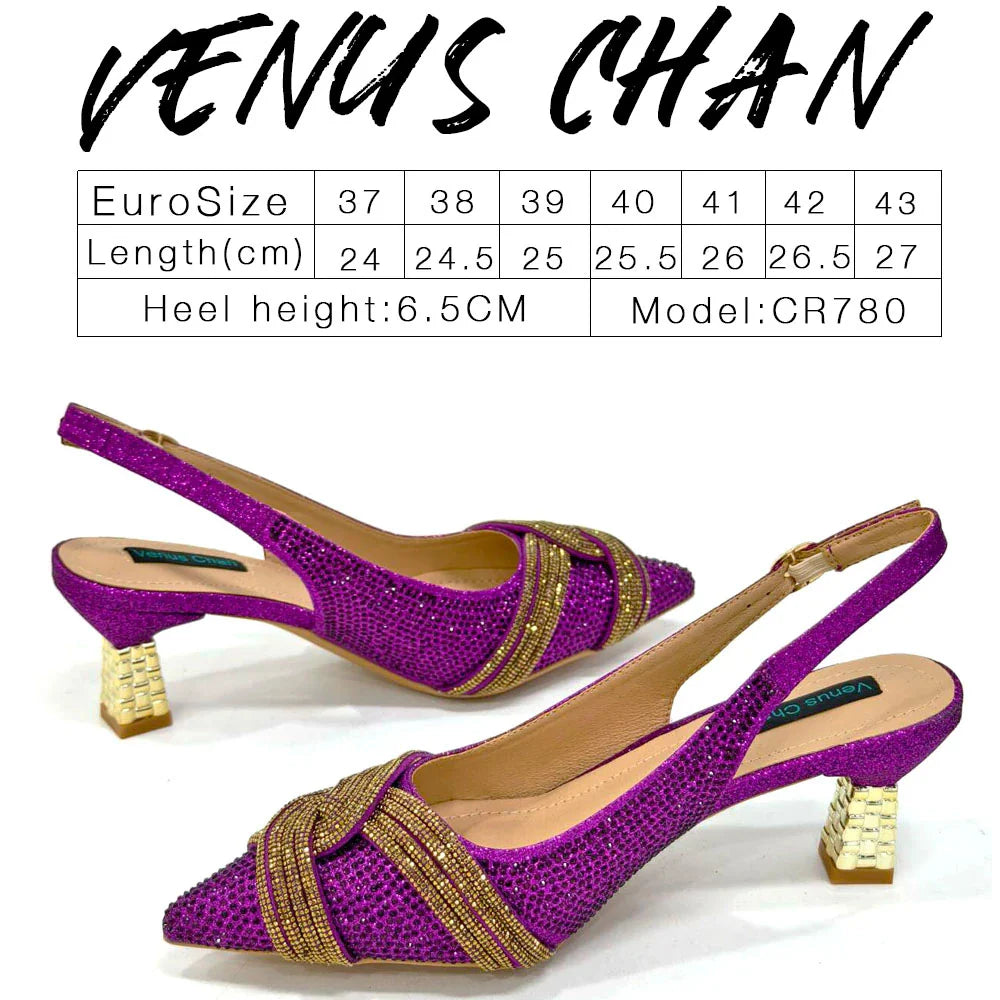 Women's Shoes and Bag Set with Rhinestone ED129