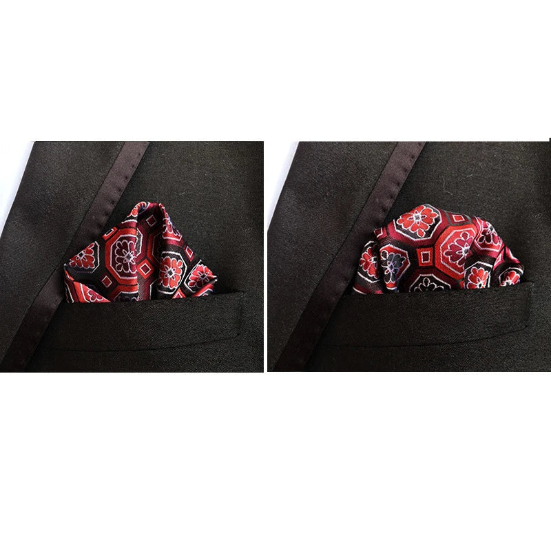 41 Colors 25 x 25 cm (9.8 x 9.8 in) Men's Pocket Square Handkerchief - Paisley, Dot & Stripe Wedding Hanky