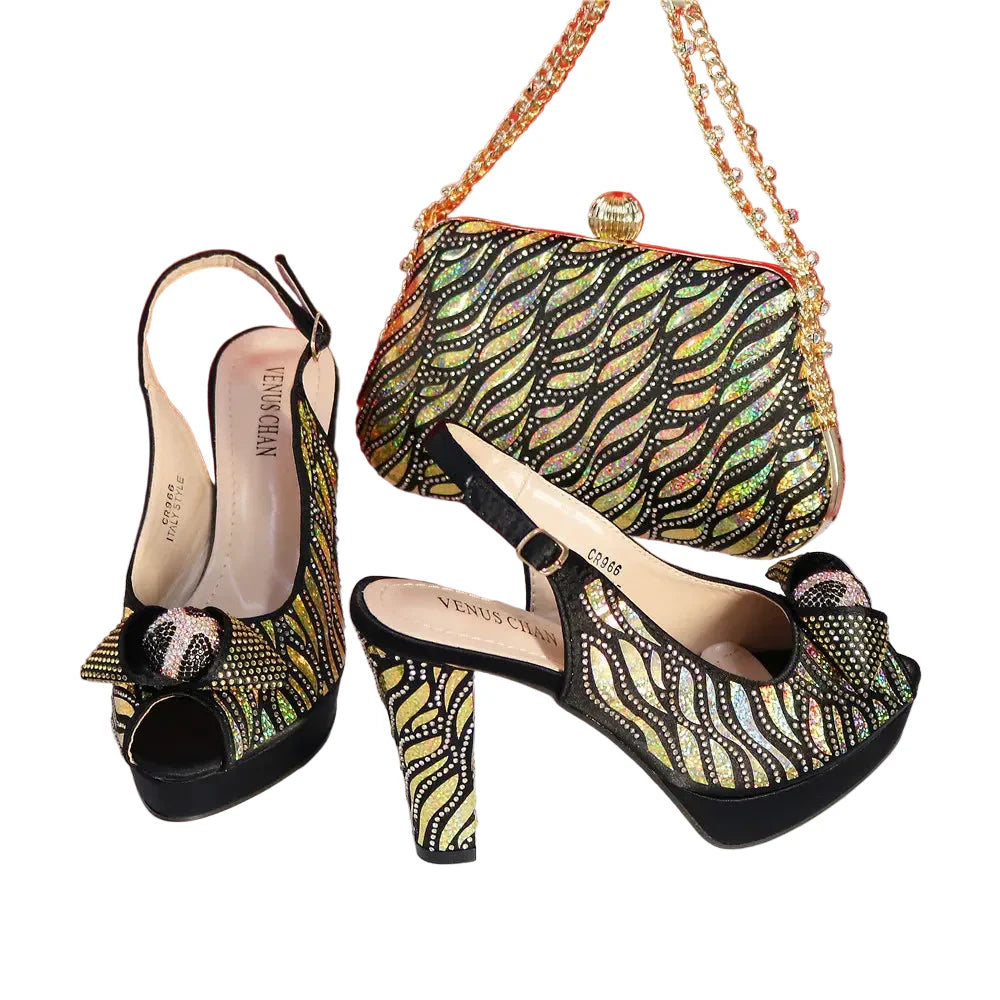 New Fashion Ladies Shoes Matching Bag Set HTRE45