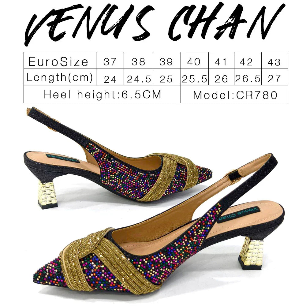 Women's Shoes and Bag Set with Rhinestone ED129