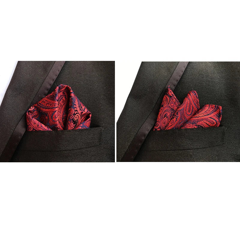 41 Colors 25 x 25 cm (9.8 x 9.8 in) Men's Pocket Square Handkerchief - Paisley, Dot & Stripe Wedding Hanky