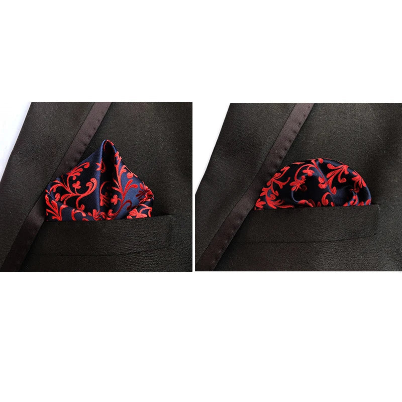 41 Colors 25 x 25 cm (9.8 x 9.8 in) Men's Pocket Square Handkerchief - Paisley, Dot & Stripe Wedding Hanky