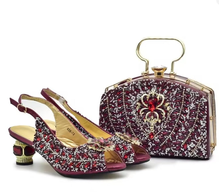 Latest Italian Shoes and Matching Bag Set ED201