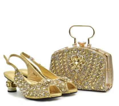 Latest Italian Shoes and Matching Bag Set ED201